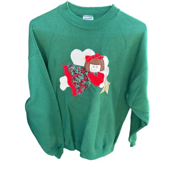 Hans Activewear Women's Green Crew Neck Long Sleeves Sweatshirt Size XL - Picture 1 of 3